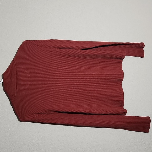 Faherty Sweater Womens Ribbed  Turtleneck Large Rust Brown Y2K - Picture 3 of 9